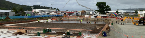 A picture of the Naenae pool construction site.