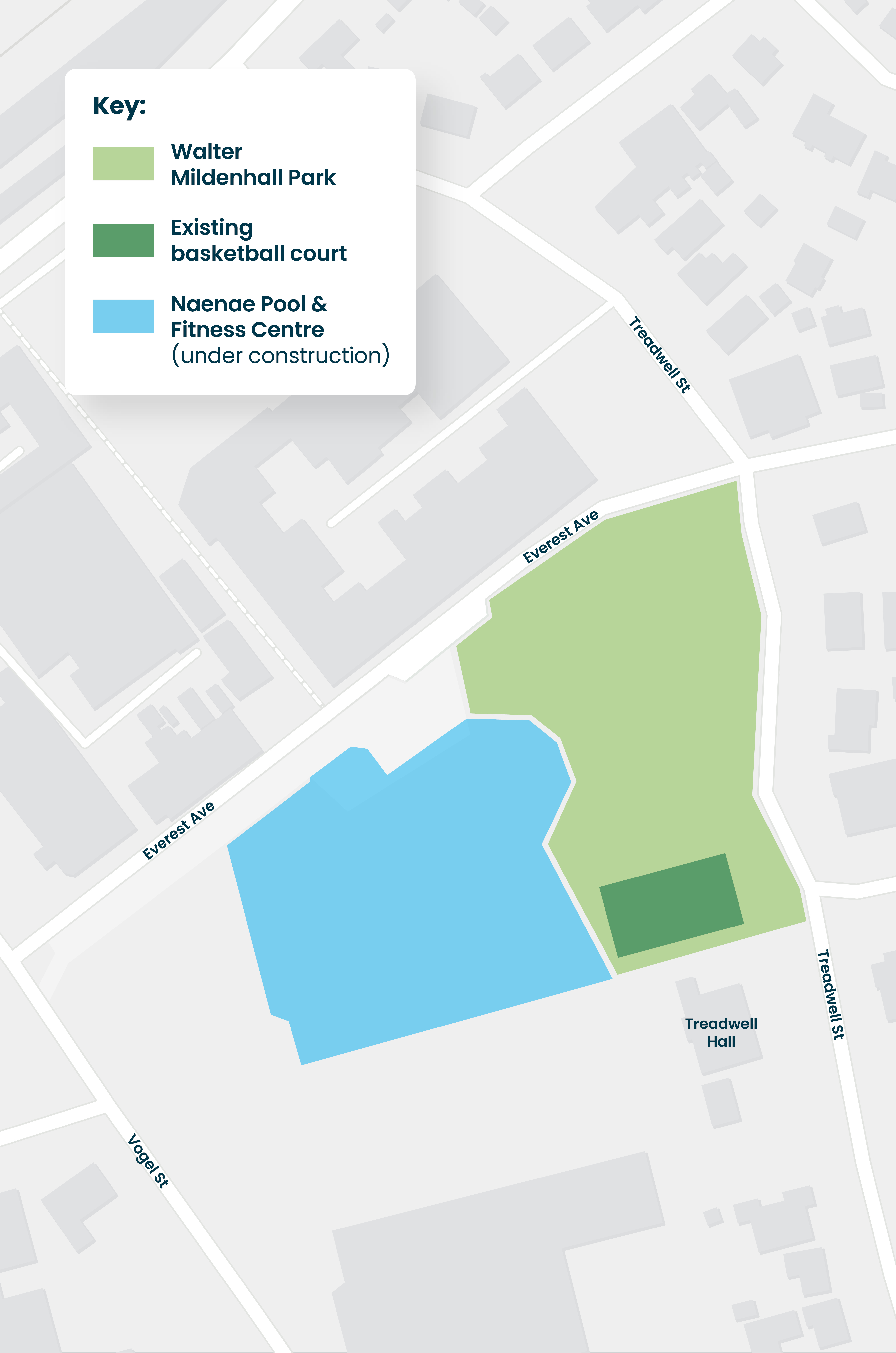 A map of Naenae Pool and Walter Mildenhall Park