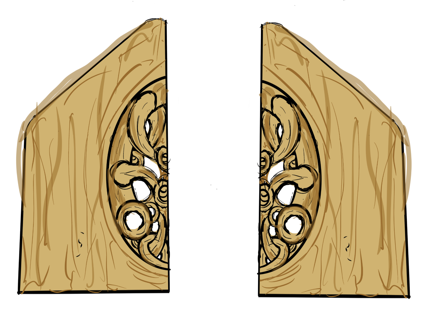 An illustration of Tiaki Dahm's carving for the Naenae Community Centre.