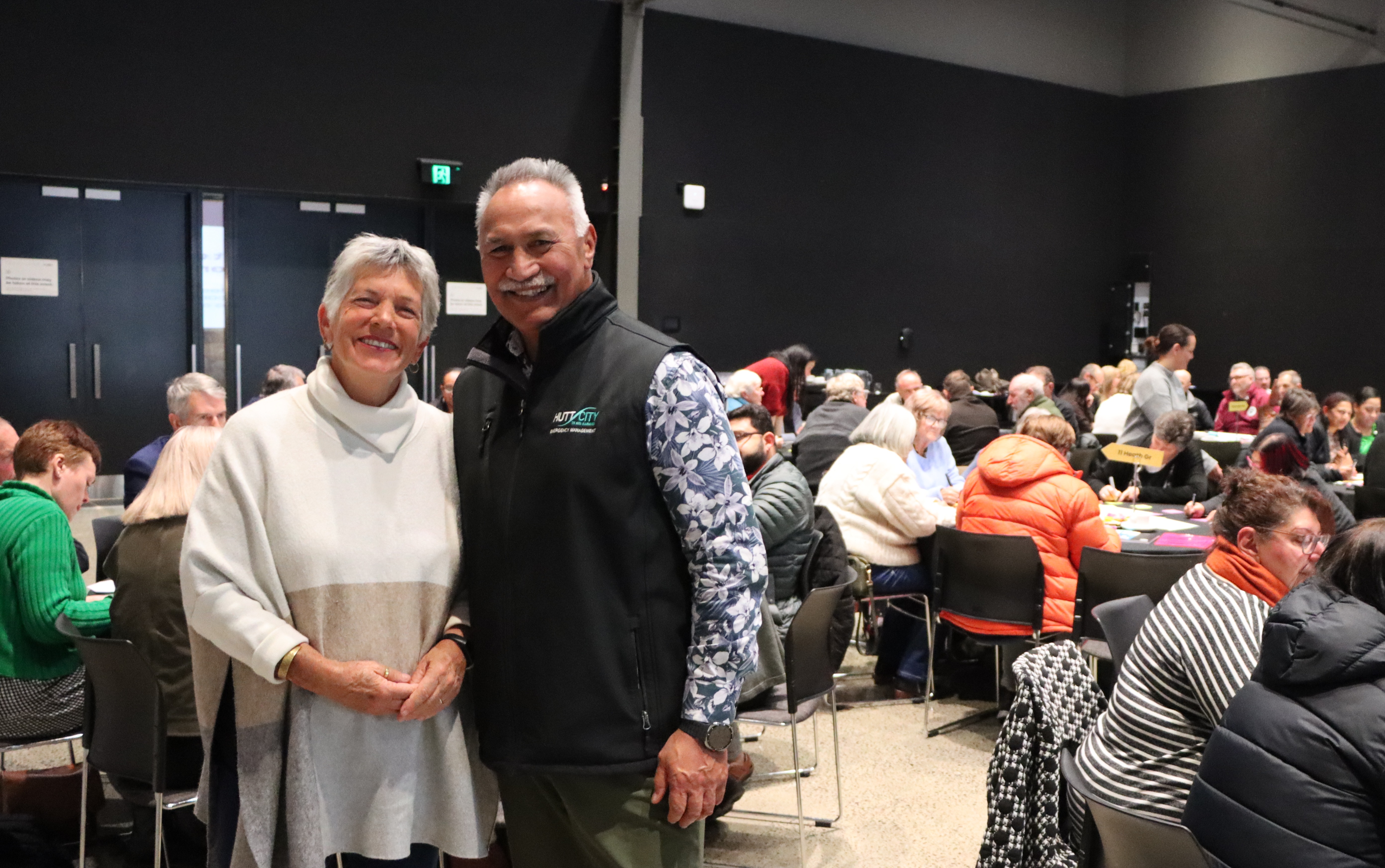 Former Auckland Deputy Mayor Penny Hulse and Lower Hutt Mayor Ken Laban at the stakeholder forum for local government reorganisation on 1 July 2026