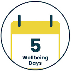Calendar showing five wellbeing days