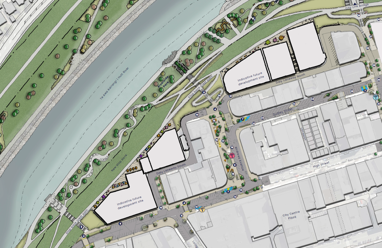 Sketch masterplan Daly St redevelopment site