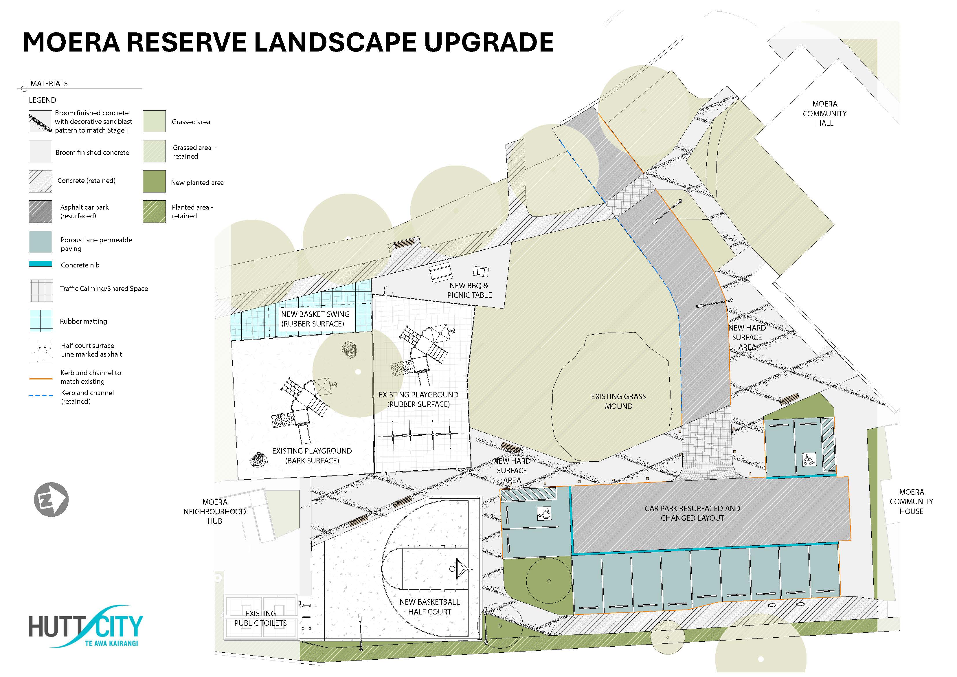 Birds eye view of the plan for works happening at Moerā Reserve.