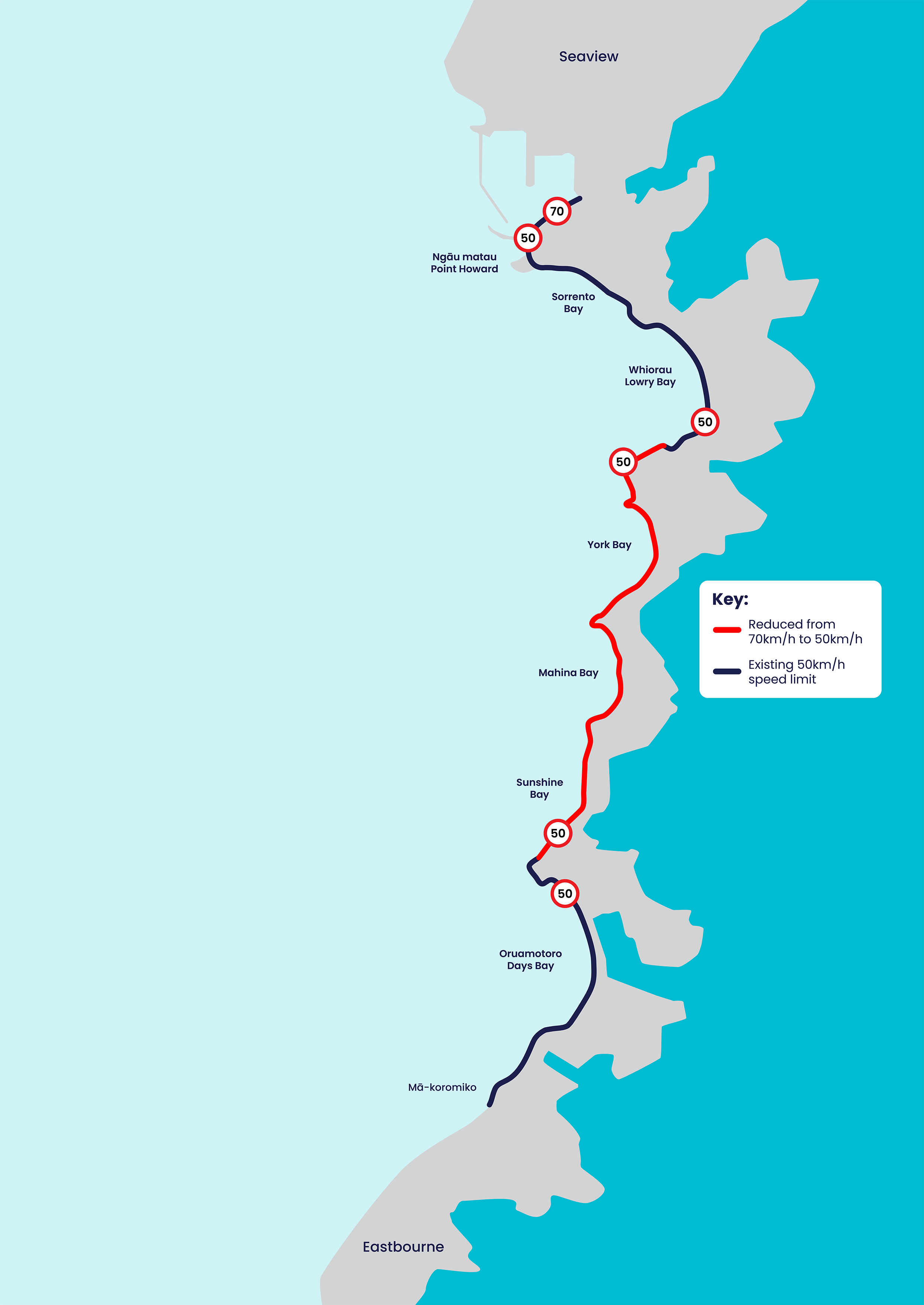 map of Marine Parade speed change