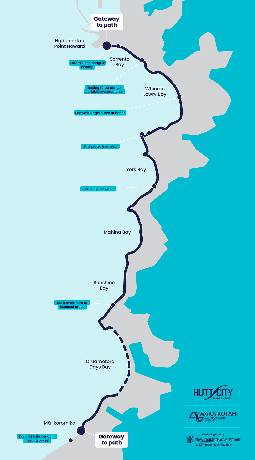 Map showing the Eastern Bays