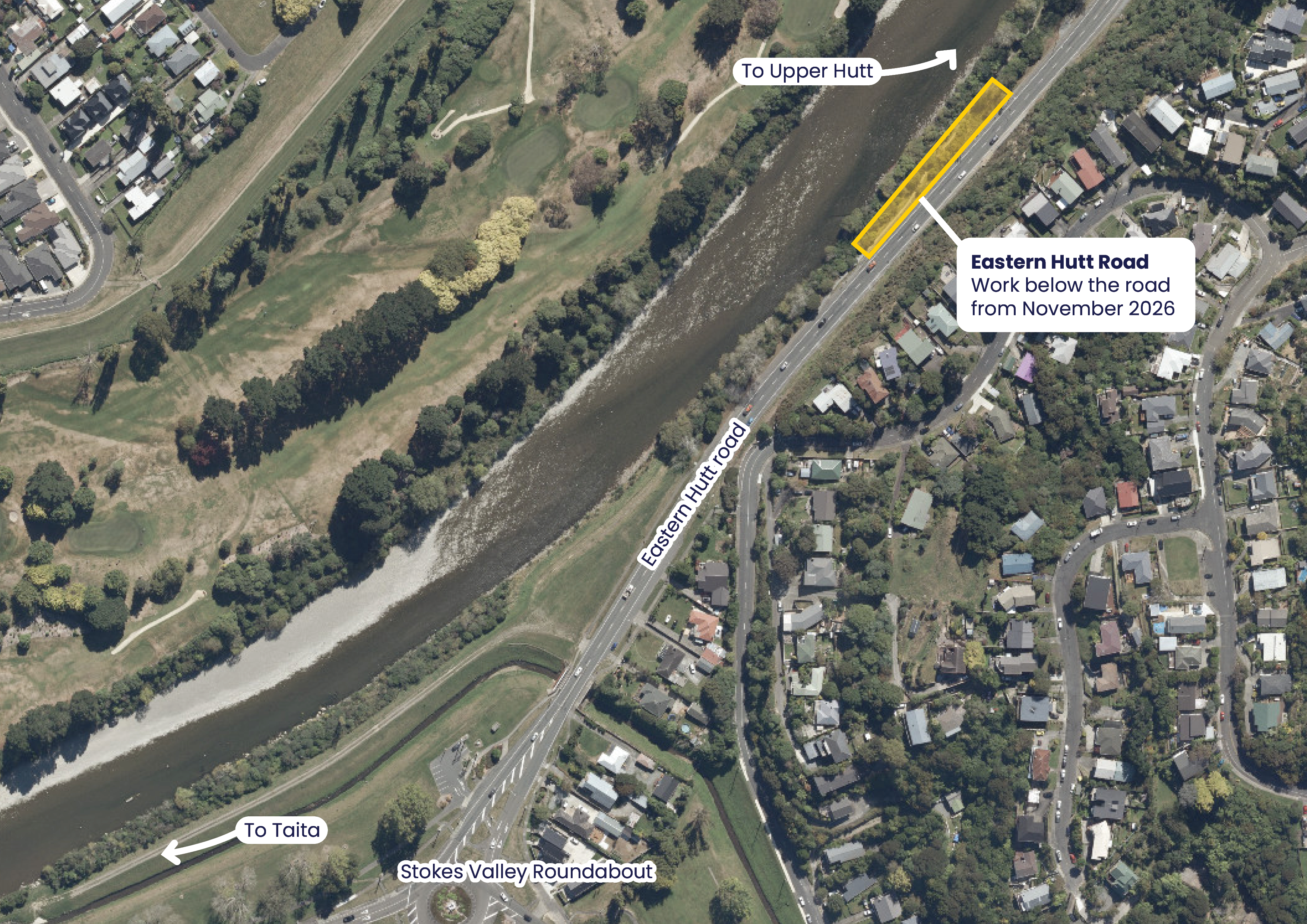 Eastern Hutt Road - Below road map