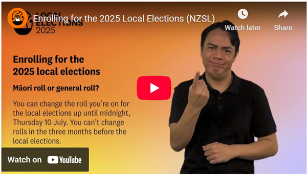 NZSL how to enrol for elections video